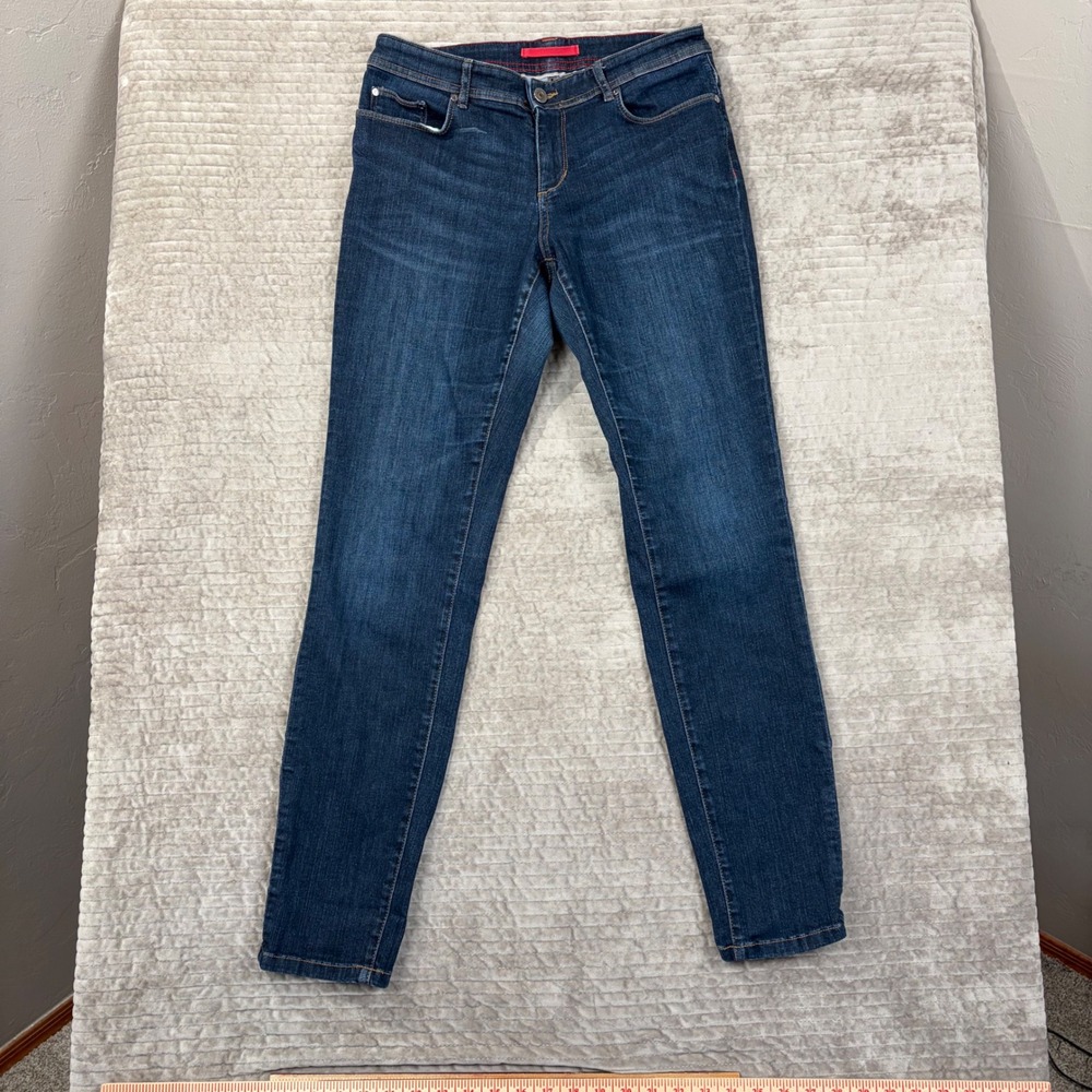 LL‎ Bean Cycling Skinny Jeans Womens 8 MT Dark Wash Reflective Cuff Denim Pants